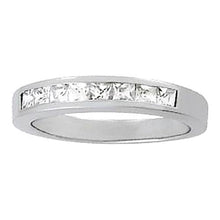 0.54 Carats Real Diamond Engagement Band Princess White Gold 14K