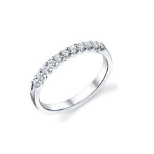0.55 Ct Round Cut  Natural Diamond Wedding Half Eternity Band 14K White Gold
