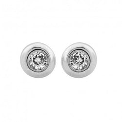 0.6 Ct Natural Small Round Diamond Stud Earring 14K White Gold
