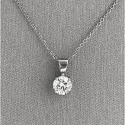 0.7 Ct Round Cut Solitaire Natural Diamond Necklace Pendant
