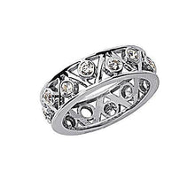 0.70 Carats Round Real Diamond Eternity Wedding Band White Gold 14K