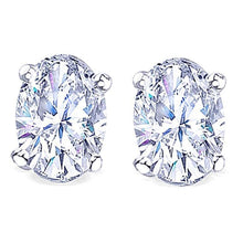 0.70 Ct. Oval Cut Natural Diamond Stud Earrings White Gold 14K