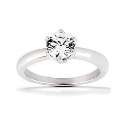 0.75 Carats Genuine Round Diamond Solitaire Ring Fine Gold Jewelry