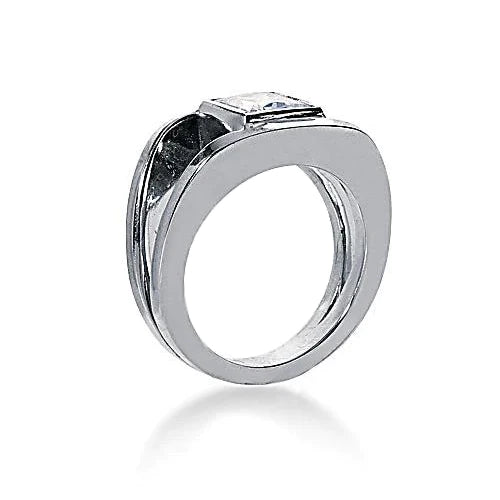0.75 Carats Natural Diamond Solitaire Engagement Ring Princess Cut