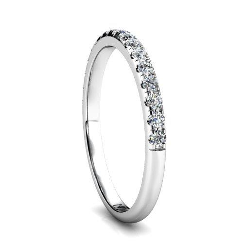 0.80 Ct Prong Set Round Real Diamond Band White Gold 14K