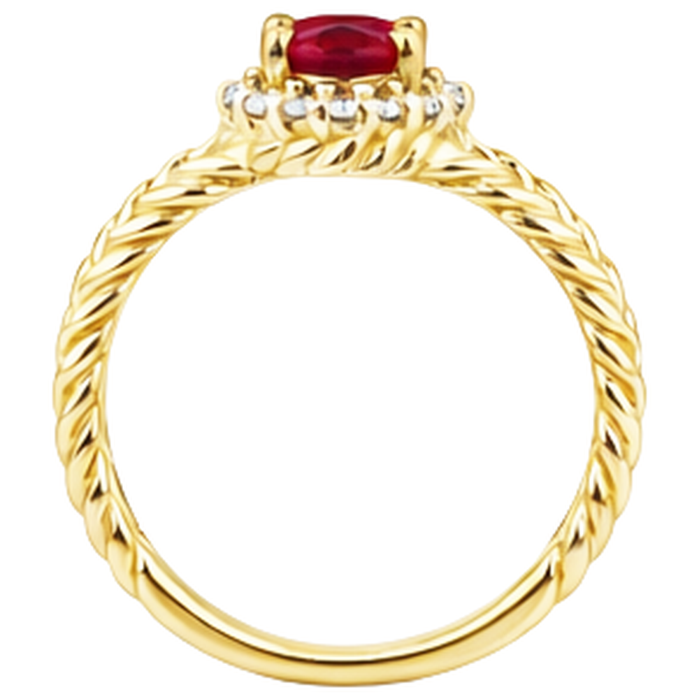 natural round ruby 1.16ct ring profile view
