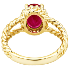 natural round ruby 1.16ct ring on white background