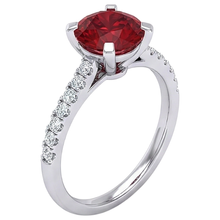 1.20 Carats Red Ruby And Natural Earth Mined DIAMOND ( NOT LAB GROWN ) Ring White Gold 14K