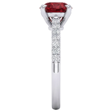 1.20 Carats Red Ruby And Natural Earth Mined DIAMOND ( NOT LAB GROWN ) Ring White Gold 14K