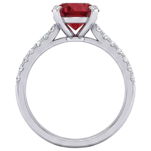 1.20 Carats Red Ruby And Natural Earth Mined DIAMOND ( NOT LAB GROWN ) Ring White Gold 14K