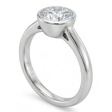 1.20 Ct Round Bezel Set Natural Earth Mined Diamond Wedding Solitaire Ring White Gold 14K