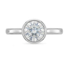 1.20 Ct Round Bezel Set Natural Earth Mined Diamond Wedding Solitaire Ring White Gold 14K