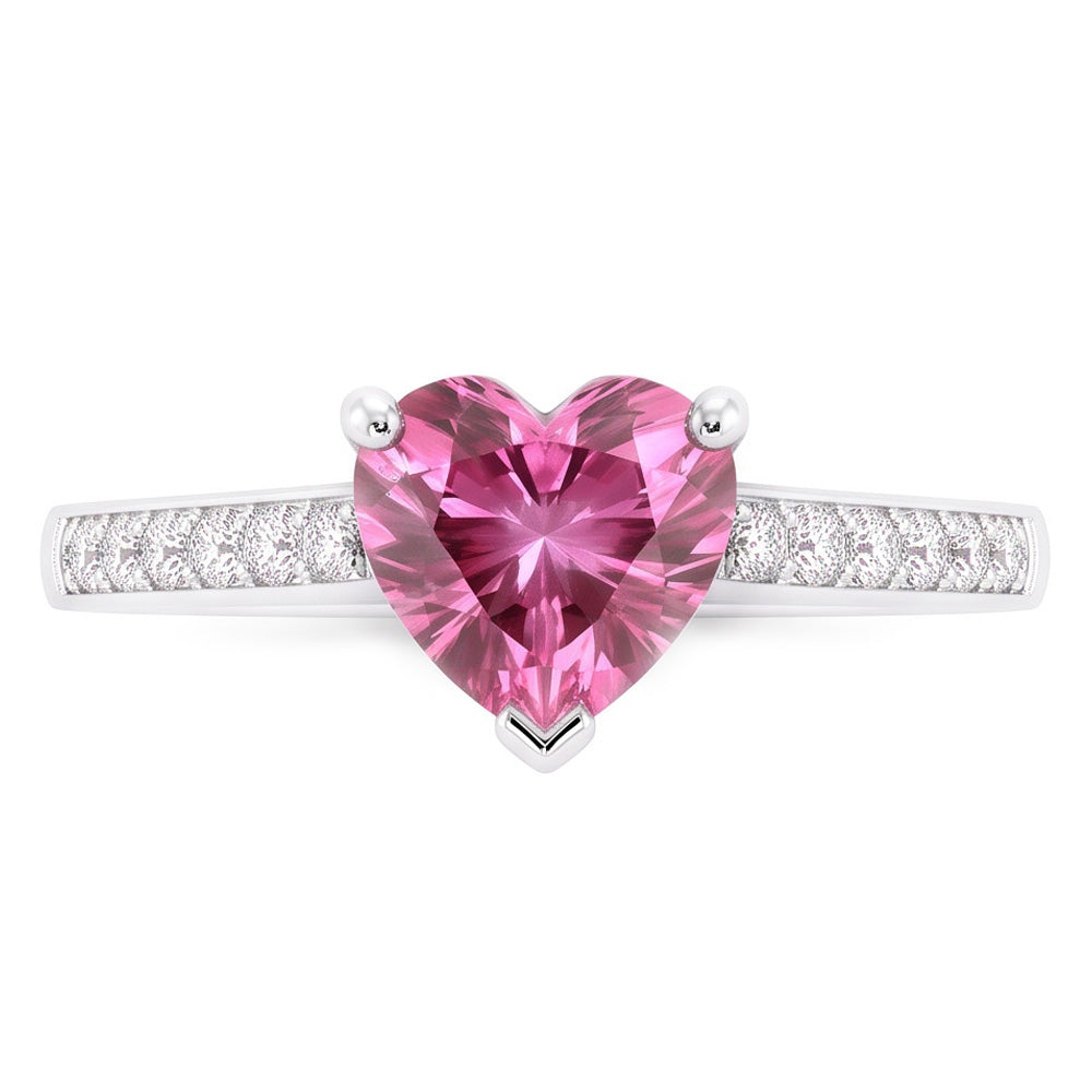 1.25 Carats Pink Heart Shape Sapphire Natural Earth Mined DIAMOND ( NOT LAB GROWN ) Gemstone Ring Gold