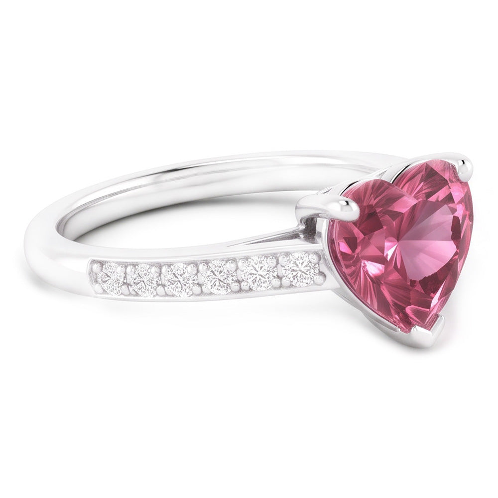 1.25 Carats Pink Heart Shape Sapphire Natural Earth Mined DIAMOND ( NOT LAB GROWN ) Gemstone Ring Gold