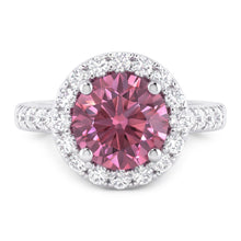 1.25 Carats Round Pink Sapphire Solitaire With Accent Engagement Ring