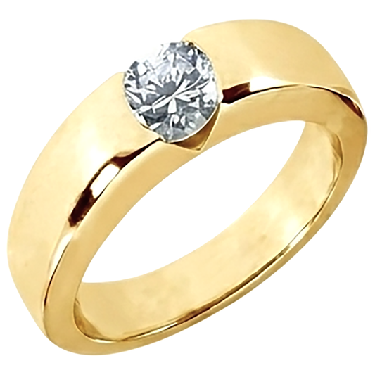 1.25 Ct. Round Brilliant Natural Earth Mined DIAMOND ( NOT LAB GROWN ) Solitaire Engagement Ring Gold Gents