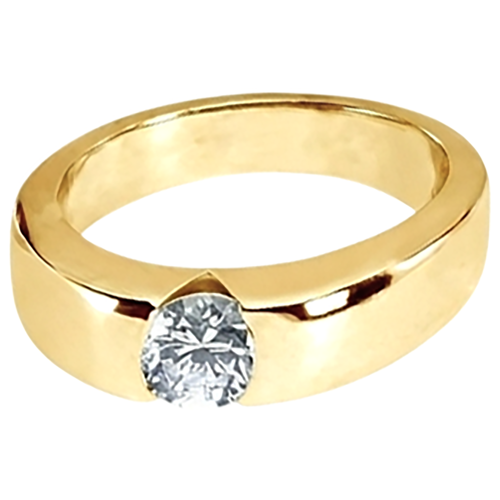 1.25 Ct. Round Brilliant Natural Earth Mined DIAMOND ( NOT LAB GROWN ) Solitaire Engagement Ring Gold Gents