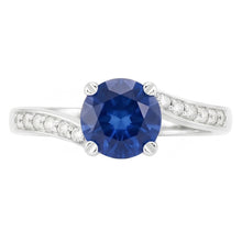 1.25 Ct Round Cut Ceylon Blue Sapphire Natural Earth Mined Diamond Ring