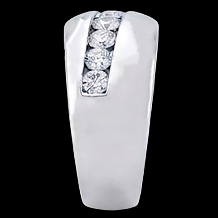 1.25 Ct Round Cut Natural Earth Mined Diamond Mens Wedding Band Ring14K White Gold