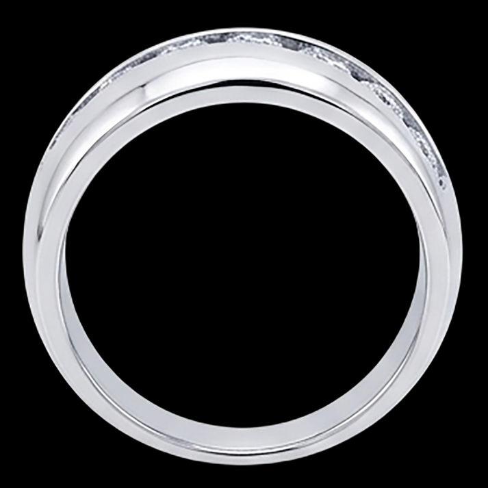 1.25 Ct Round Cut Natural Earth Mined Diamond Mens Wedding Band Ring14K White Gold