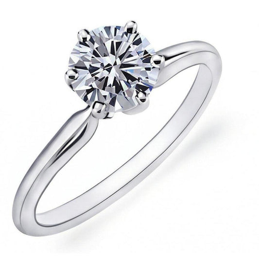 natural round diamond 1.25ct ring side angle