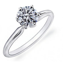 1.25 Ct White Gold Ladies Round Cut Solitaire Natural Earth Mined Diamond Wedding Ring