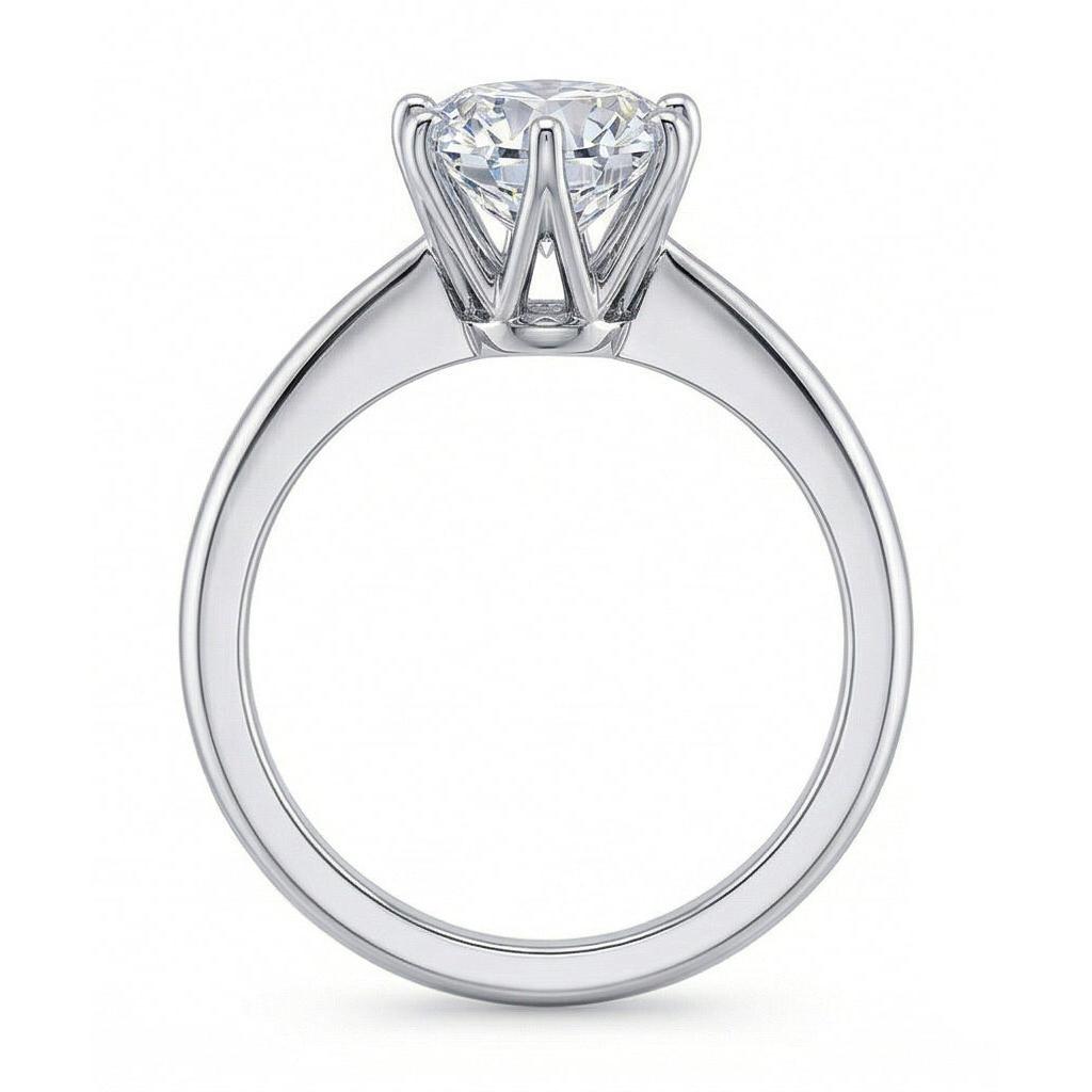 natural round diamond 1.25ct ring top view