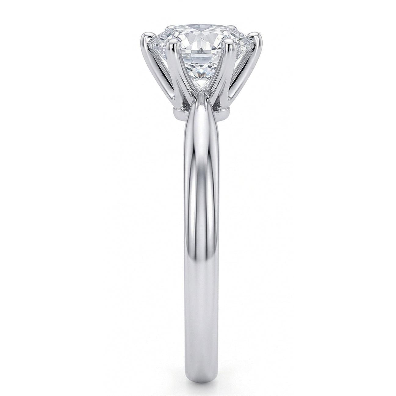 1.25 Ct White Gold Ladies Round Cut Solitaire Natural Earth Mined Diamond Wedding Ring