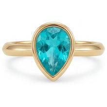 1.25 ct Paraiba Tourmaline Gemstone Ring in 14K Yellow Gold