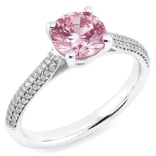 1.26 Ct Round Pink Sapphire Center Wedding Gemstone Ring