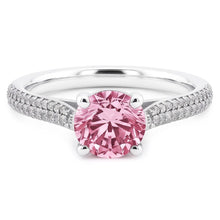 1.26 Ct Round Pink Sapphire Center Wedding Gemstone Ring