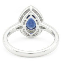1.30 Ct Ceylon Sapphire Pear Natural Earth Mined Diamonds Wedding Ring