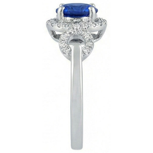 1.35 Ct Ceylon Sapphire Gemstone Round Cut Natural Earth Mined Diamond Ring