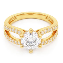 1.4 Ct Natural Earth Mined Diamond Genuine Wedding Ring 14K Yellow Gold Six Prong Set
