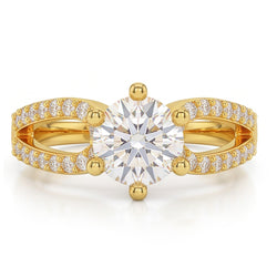 1.4 Ct Natural Earth Mined Diamond Genuine Wedding Ring 14K Yellow Gold Six Prong Set