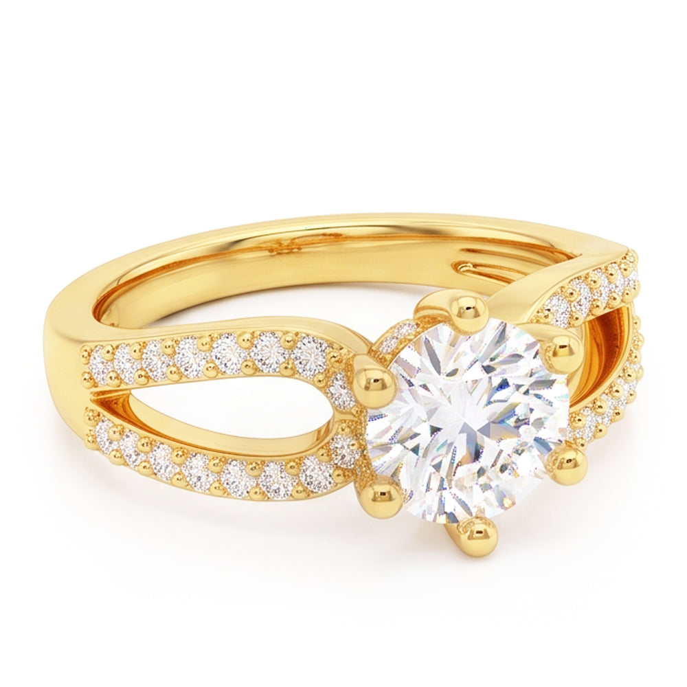 1.4 Ct Natural Earth Mined Diamond Genuine Wedding Ring 14K Yellow Gold Six Prong Set