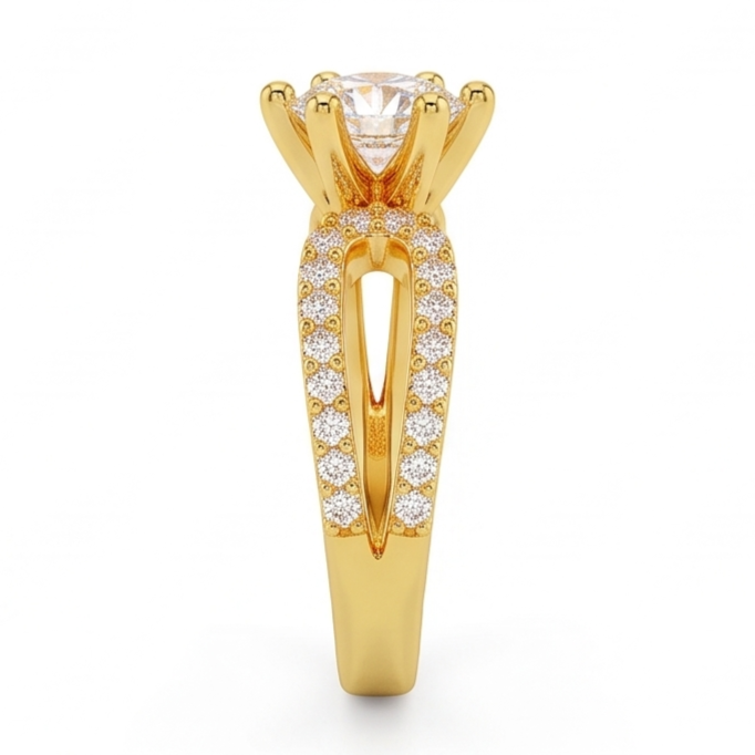 1.4 Ct Natural Earth Mined Diamond Genuine Wedding Ring 14K Yellow Gold Six Prong Set