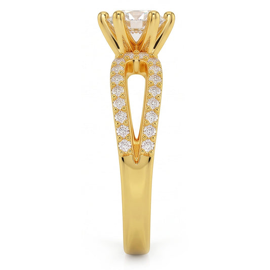 1.4 Ct Natural Earth Mined Diamond Genuine Wedding Ring 14K Yellow Gold Six Prong Set