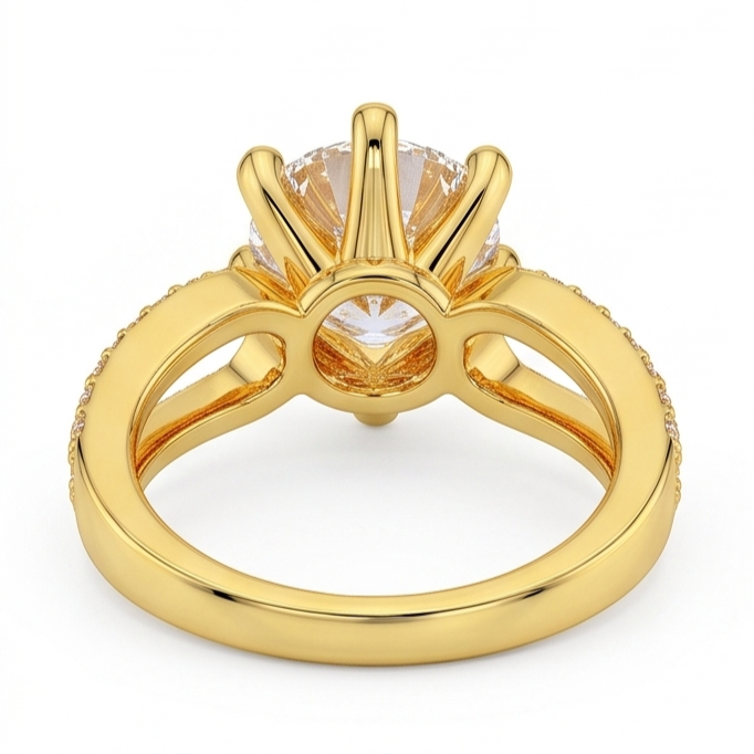 1.4 Ct Natural Earth Mined Diamond Genuine Wedding Ring 14K Yellow Gold Six Prong Set