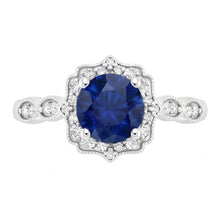1.4 Ct Round Cut Sri Lanka Sapphire Gem Stone Ring