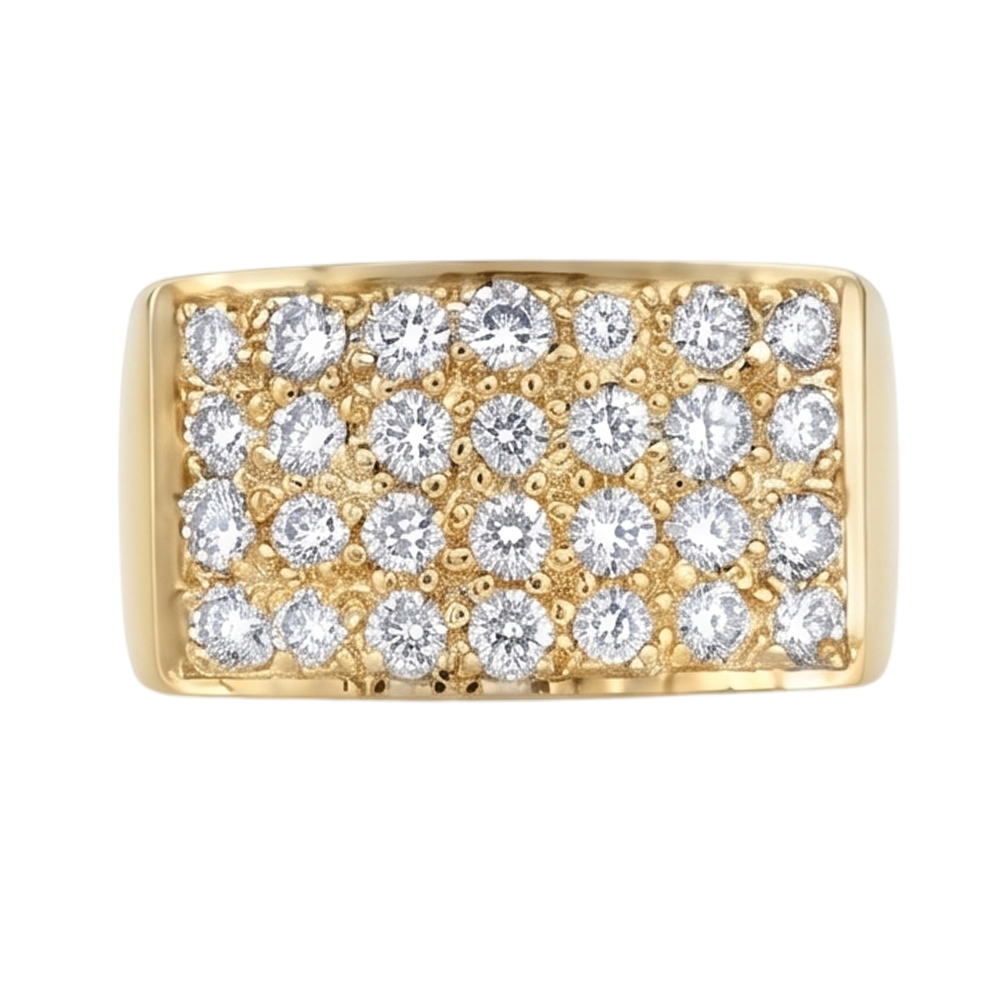 1.40 Carat Round Cut Natural Earth Mined Diamond Gorgeous Yellow Gold Ring