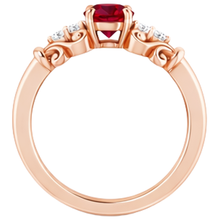 1.40 Carats Rose Gold 14K Natural Earth Mined Diamond Round Ruby Ring
