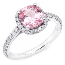 1.41 Ct Cushion Pink Sapphire Anniversary Halo Ring Gemstone