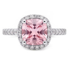 1.41 Ct Cushion Pink Sapphire Anniversary Halo Ring Gemstone