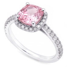 1.41 Ct Cushion Pink Sapphire Anniversary Halo Ring Gemstone