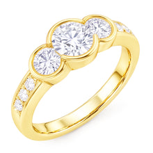 1.43 Ct Three Stone Style Real Natural Earth Mined Diamond Engagement Ring