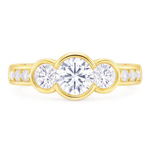 1.43 Ct Three Stone Style Real Natural Earth Mined Diamond Engagement Ring