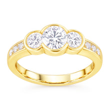 1.43 Ct Three Stone Style Real Natural Earth Mined Diamond Engagement Ring