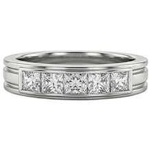 1.5 Ct Princess Cut Mens Real Natural Earth Mined Diamond Wedding Ring