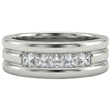 1.5 Ct Princess Cut Mens Real Natural Earth Mined Diamond Wedding Ring